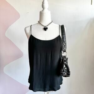 Reformation Black Cami Top Spaghetti Strap Minimalist Date Night‎ Large
